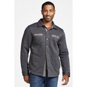 LLBean Men’s Bean Sweater Fleece Shirt Jac Charcoal Gray Size Medium PERFECT